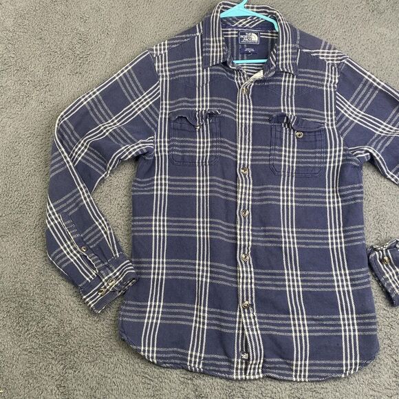 North Face Shirt Mens Medium Plaid Button Down Flannel Long Sleeve Casual - Picture 2 of 13